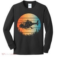 Cute Helicopter Art Aviator Helicopter Pilot Kids Long Sleeve Shirt thumb 0