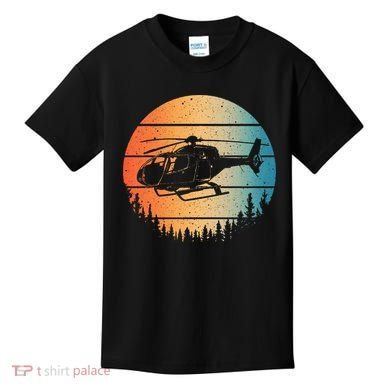 Cute Helicopter Art Aviator Helicopter Pilot Kids T-Shirt