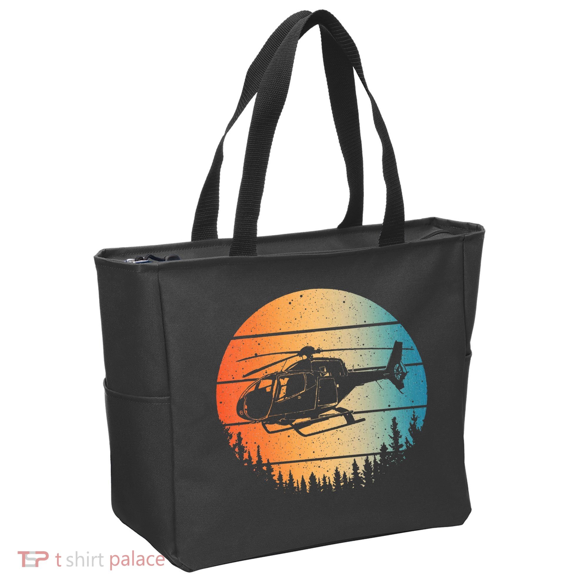 Cute Helicopter Art Aviator Helicopter Pilot Tote Bag