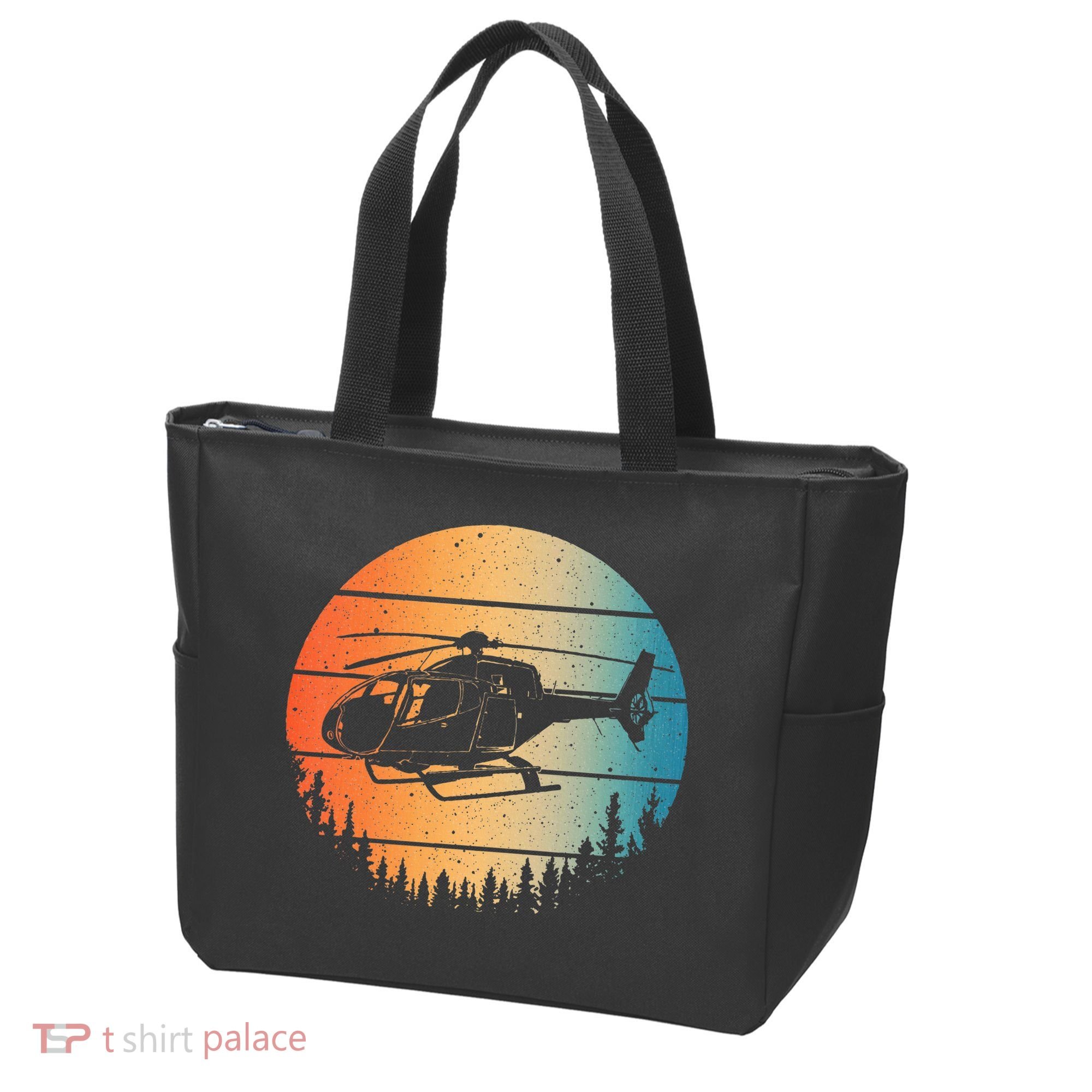 Cute Helicopter Art Aviator Helicopter Pilot Tote Bag