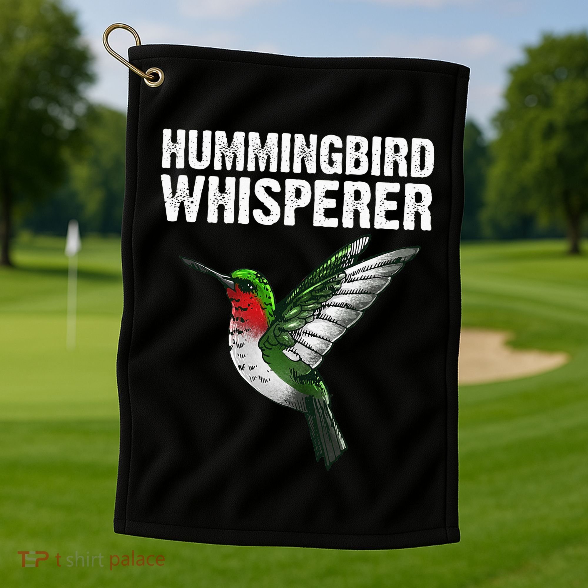Cute Hummingbird Art Bird Watcher Bird Lover Golf Towel