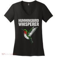 Cute Hummingbird Art Bird Watcher Bird Lover Women's V-Neck T-Shirt thumb 0