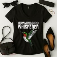 Cute Hummingbird Art Bird Watcher Bird Lover Women's V-Neck T-Shirt thumb 2