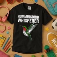 Cute Hummingbird Art Bird Watcher Bird Lover Kids T-Shirt thumb 3