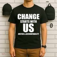 Change Starts With US Justice Peace T-Shirt thumb 6