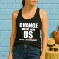 Change Starts With US Justice Peace Women's Tank Top thumb 2