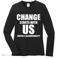 Change Starts With US Justice Peace Women's Long Sleeve Shirt thumb 0