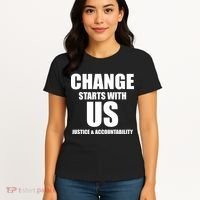 Change Starts With US Justice Peace Women's T-Shirt thumb 4