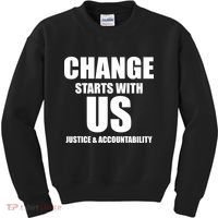 Change Starts With US Justice Peace Kids Sweatshirt thumb 0