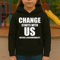 Change Starts With US Justice Peace Kids Hoodie thumb 3