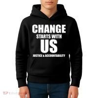Change Starts With US Justice Peace Kids Hoodie thumb 4
