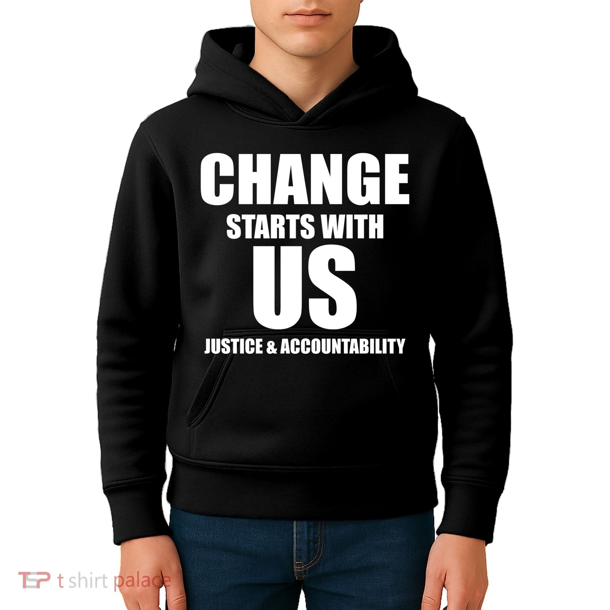 Change Starts With US Justice Peace Kids Hoodie