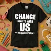 Change Starts With US Justice Peace Kids T-Shirt thumb 3