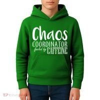 Chaos Coordinator Fueled By Caffeine Kids Hoodie thumb 4