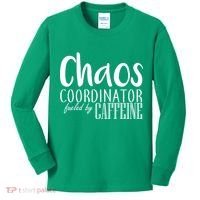 Chaos Coordinator Fueled By Caffeine Kids Long Sleeve Shirt thumb 0