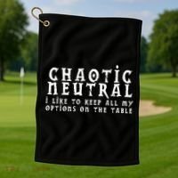 Chaotic Neutral Alignment Golf Towel thumb 1