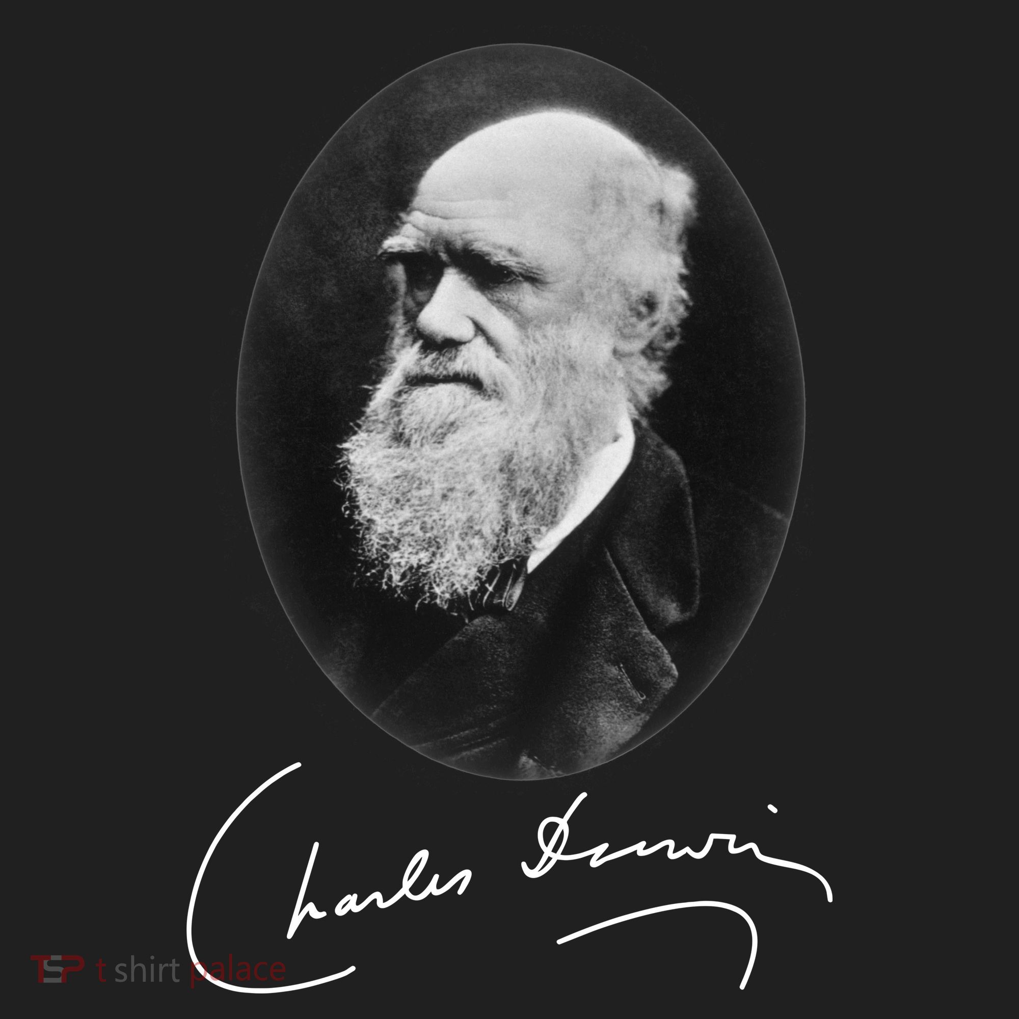 Charles Darwin Portrait Signature Evolution Atheist Science Women's Sweatshirt