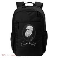 Charles Darwin Portrait Signature Evolution Atheist Science Backpack thumb 0