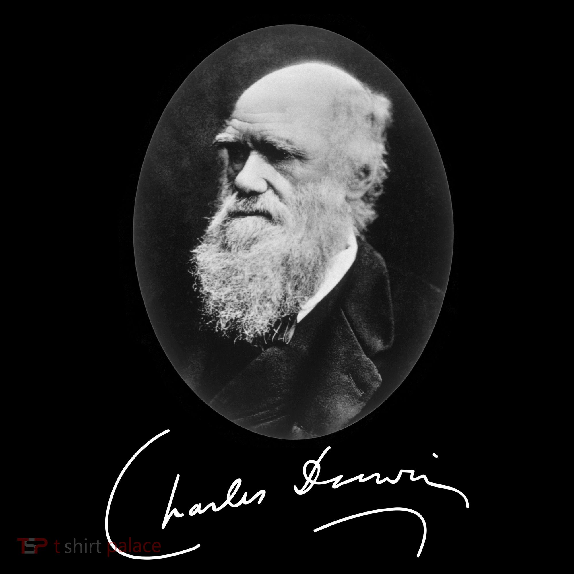 Charles Darwin Portrait Signature Evolution Atheist Science Coaster