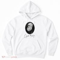 Charles Darwin Portrait Signature Evolution Atheist Science Hoodie thumb 0
