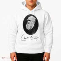 Charles Darwin Portrait Signature Evolution Atheist Science Hoodie thumb 2