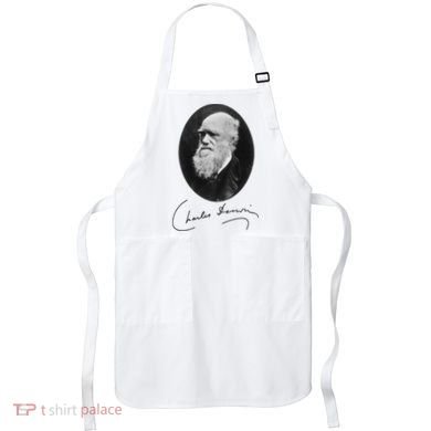 Charles Darwin Portrait Signature Evolution Atheist Science Apron