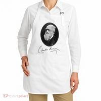 Charles Darwin Portrait Signature Evolution Atheist Science Apron thumb 2