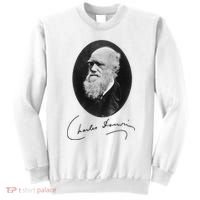 Charles Darwin Portrait Signature Evolution Atheist Science Sweatshirt thumb 0