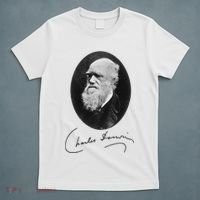 Charles Darwin Portrait Signature Evolution Atheist Science T-Shirt thumb 5