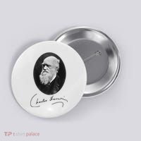Charles Darwin Portrait Signature Evolution Atheist Science Button thumb 0
