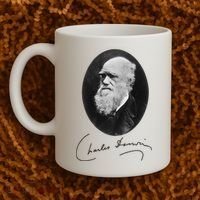 Charles Darwin Portrait Signature Evolution Atheist Science Coffee Mug thumb 2