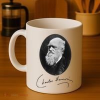 Charles Darwin Portrait Signature Evolution Atheist Science Coffee Mug thumb 4