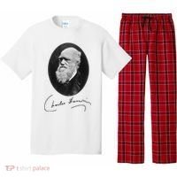 Charles Darwin Portrait Signature Evolution Atheist Science Pajama Set thumb 0