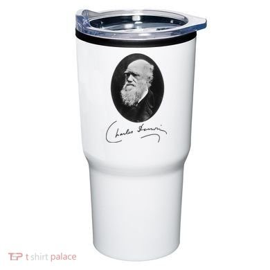 Charles Darwin Portrait Signature Evolution Atheist Science Tumbler