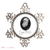 Charles Darwin Portrait Signature Evolution Atheist Science Ornament thumb 0