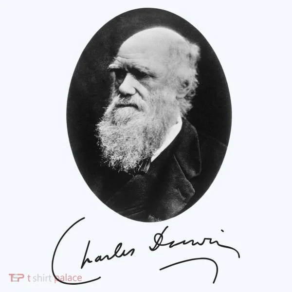 Charles Darwin Portrait Signature Evolution Atheist Science Toddler T-Shirt