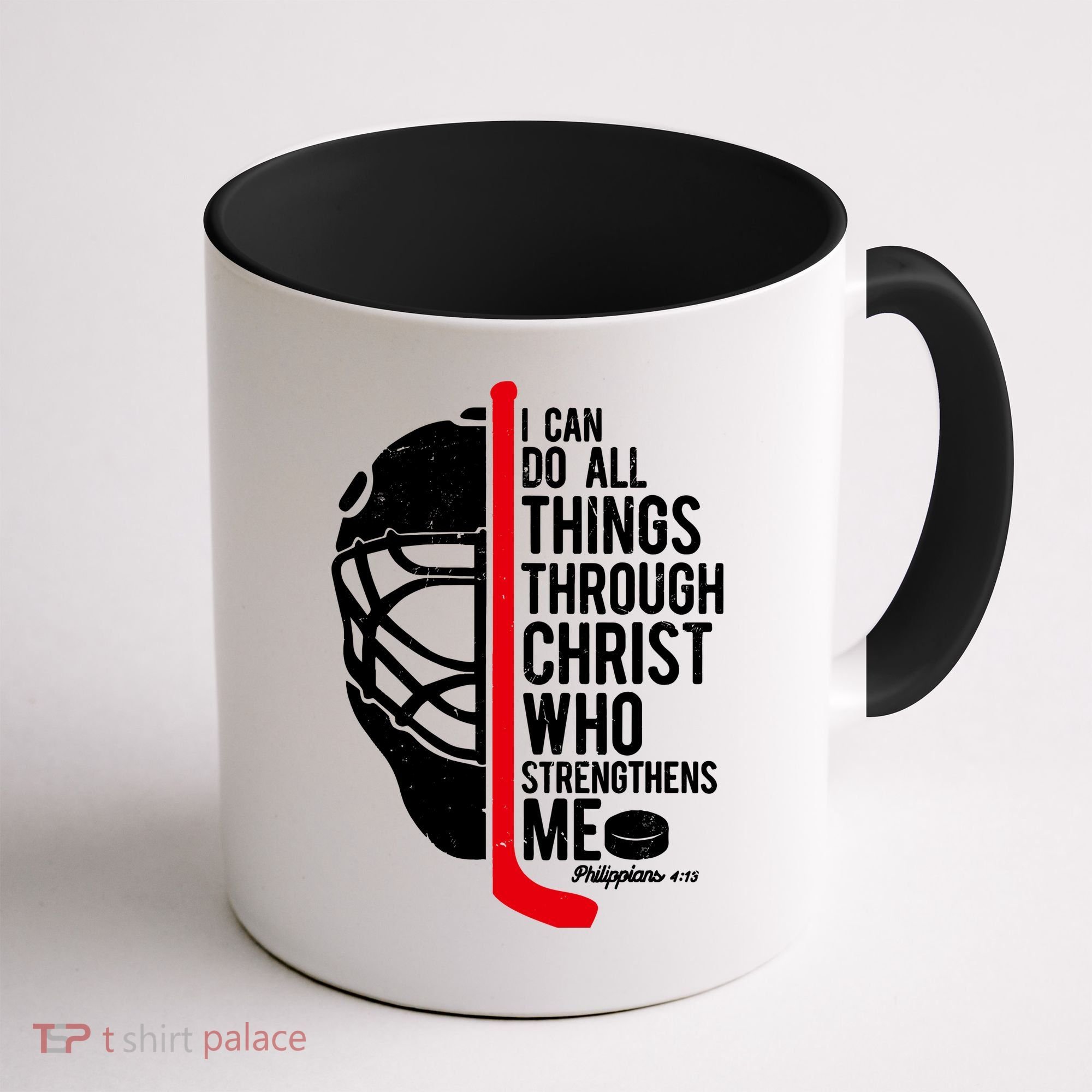 Christian Hockey Bible Verse Philippians Religious Hockey Gift Coffee Mug