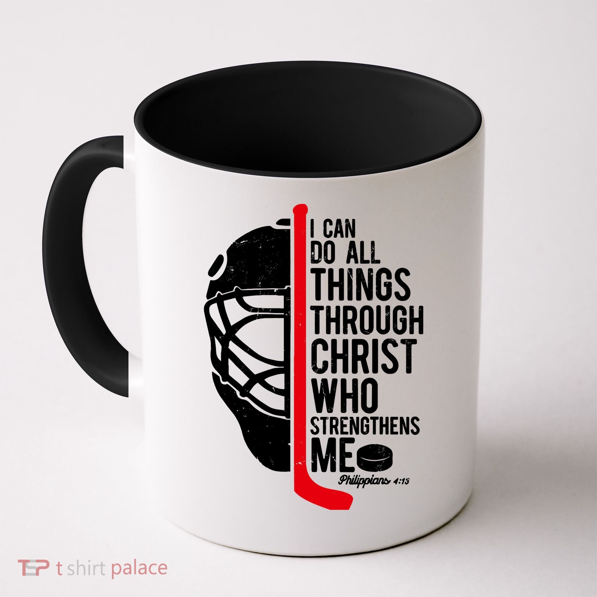 Christian Hockey Bible Verse Philippians Religious Hockey Gift Coffee Mug