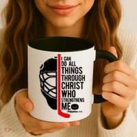 Christian Hockey Bible Verse Philippians Religious Hockey Gift Coffee Mug thumb 3