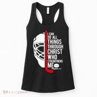 Christian Hockey Bible Verse Philippians Religious Hockey Gift Women's Tank Top thumb 0