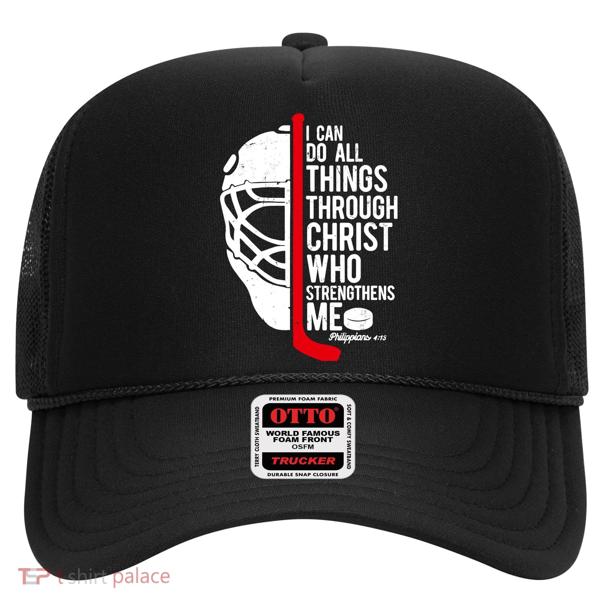 Christian Hockey Bible Verse Philippians Religious Hockey Gift Hat