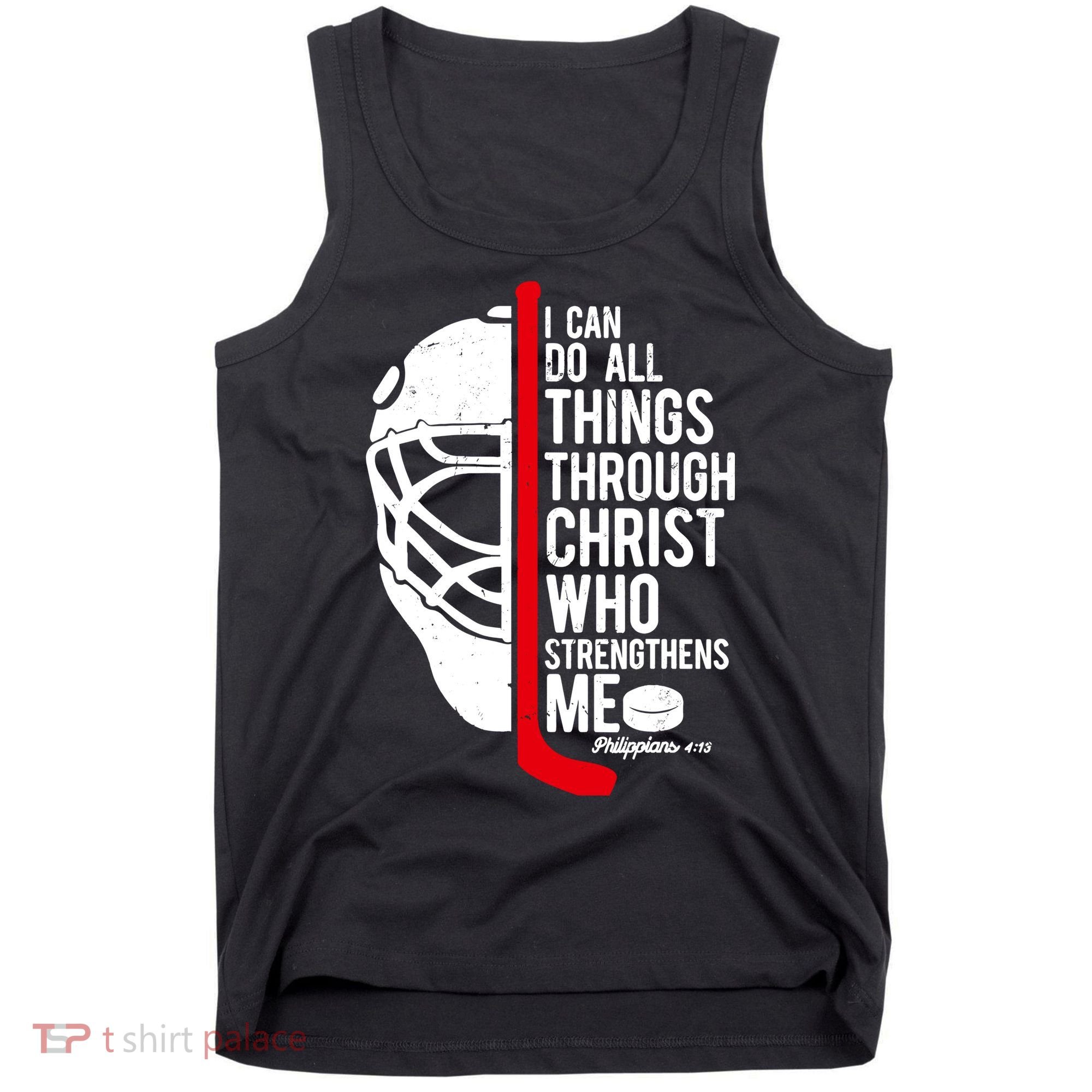 Christian Hockey Bible Verse Philippians Religious Hockey Gift Tank Top