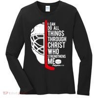 Christian Hockey Bible Verse Philippians Religious Hockey Gift Women's Long Sleeve Shirt thumb 0