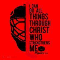 Christian Hockey Bible Verse Philippians Religious Hockey Gift Santa Hat thumb 1