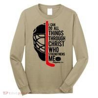 Christian Hockey Bible Verse Philippians Religious Hockey Gift Long Sleeve Shirt thumb 0