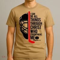Christian Hockey Bible Verse Philippians Religious Hockey Gift T-Shirt thumb 3