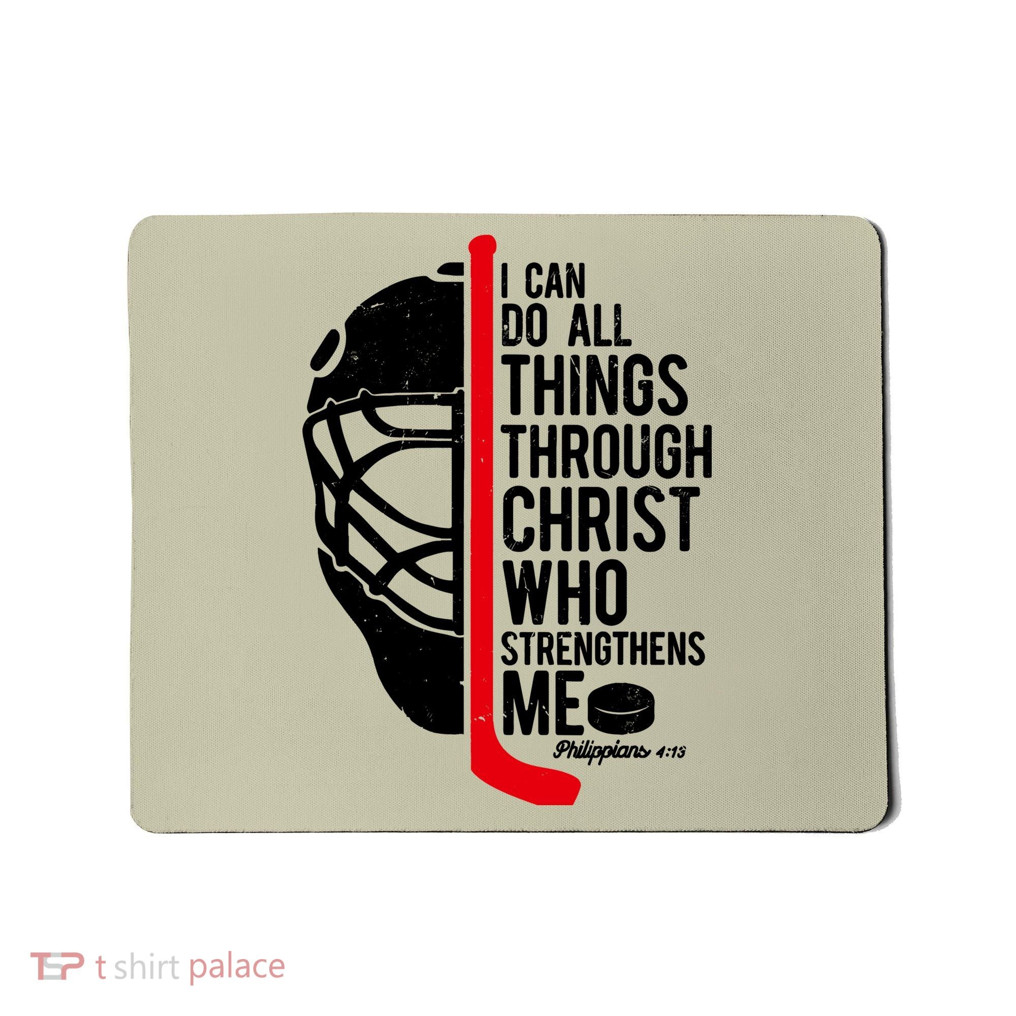 Christian Hockey Bible Verse Philippians Religious Hockey Gift Mousepad