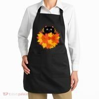 Cute Happy Black Cat Fall Autumn Leaves Apron thumb 2