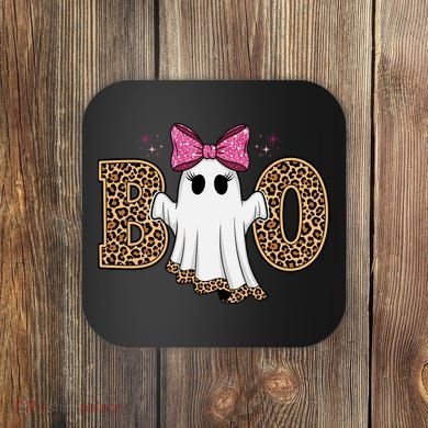 Cute Halloween Boo Ghost Vibes Spooky Season Coaster