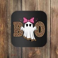 Cute Halloween Boo Ghost Vibes Spooky Season Coaster thumb 0